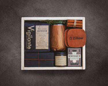 Gift set with coffee, tumbler, engraved coasters by Dusky Lark