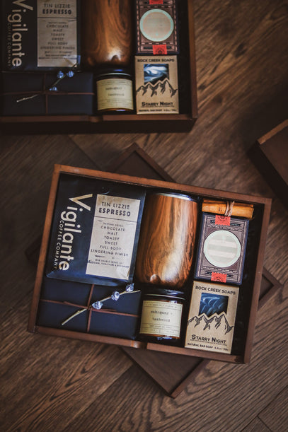 Walnut wood gift boxes for corporate events | Dusky Lark