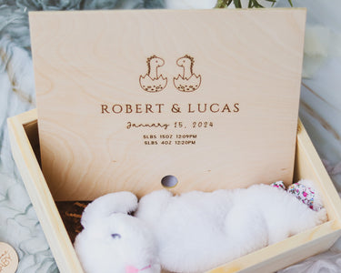 Twins Keepsake Box - Baby Dinosaurs - DUSKY LARK