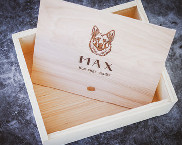 Dog Memorial Box - Run Free Buddy - DUSKY LARK