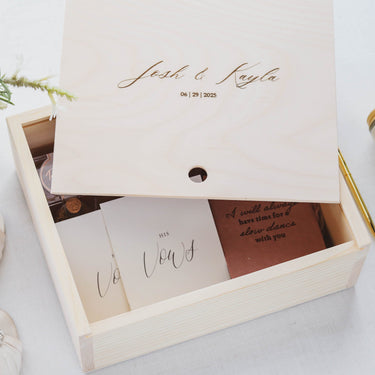 Custom engraved wooden keepsake box | Handmade in the USA | Dusky Lark