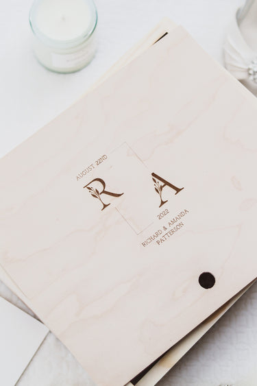 Wedding Memory Box - Monogram Letters - DUSKY LARK