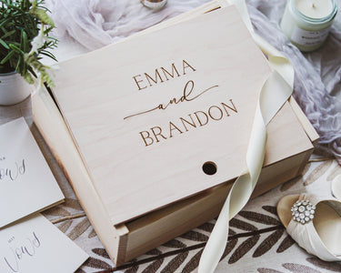 Wedding Memory Box - Simple Calligraphy - DUSKY LARK