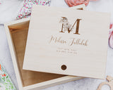 Baby Keepsake Box - Monogram Letter - DUSKY LARK