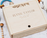 Baby Keepsake Box - Leaves Border - DUSKY LARK