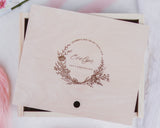 Baby Keepsake Box - Flower Wreath With Text - DUSKY LARK