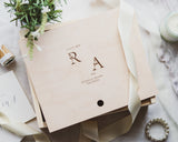Wedding Memory Box - Monogram Letters - DUSKY LARK