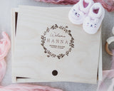 Baby Keepsake Box - Flower Wreath - DUSKY LARK