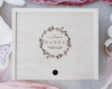 Baby Keepsake Box - Flower Wreath - DUSKY LARK