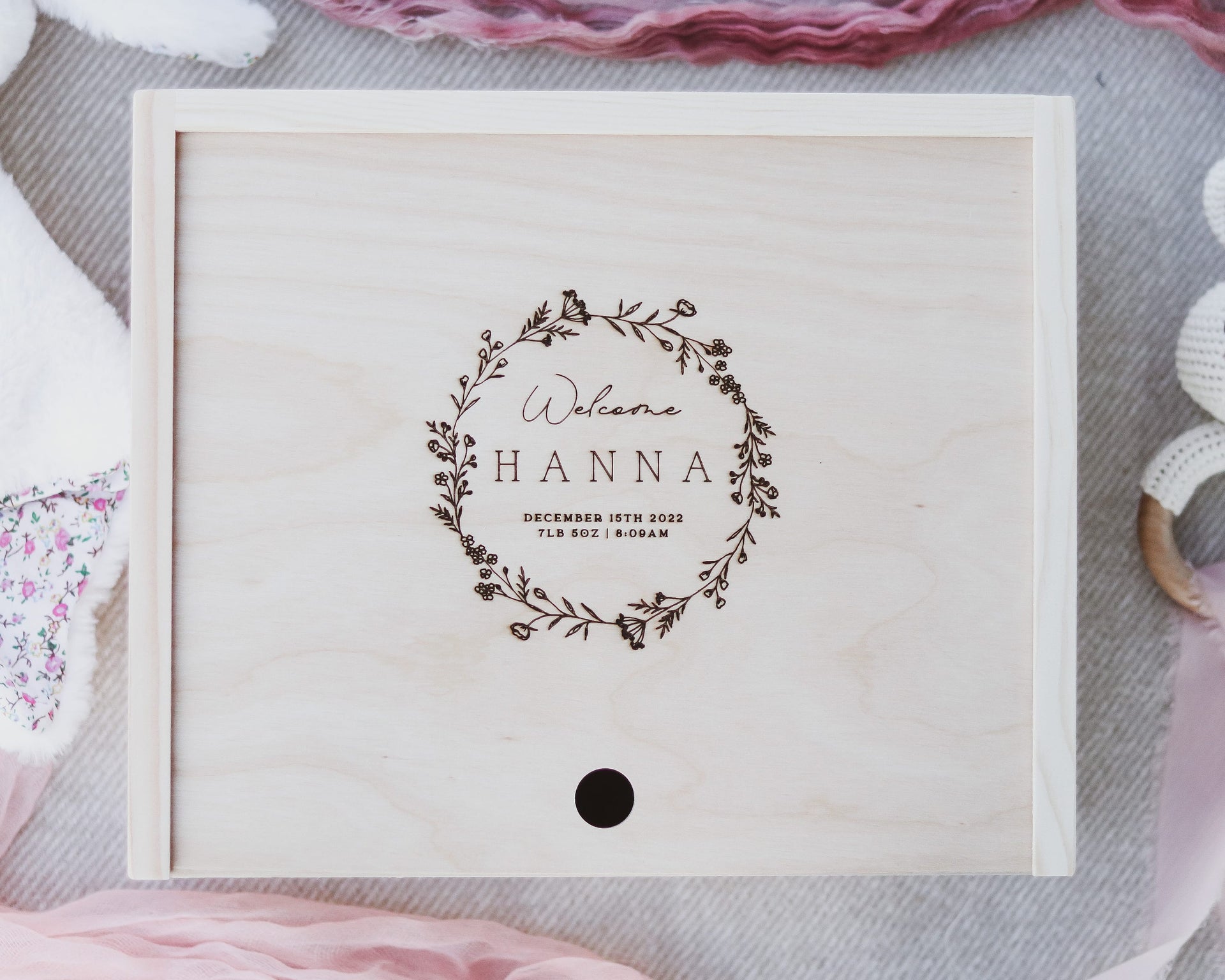 Baby Keepsake Box - Flower Wreath