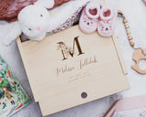 Baby Keepsake Box - Monogram Letter - DUSKY LARK