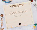 Baby Keepsake Box - Leaves Border - DUSKY LARK