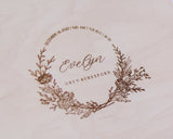 Baby Keepsake Box - Flower Wreath With Text - DUSKY LARK