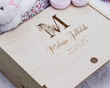 Baby Keepsake Box - Monogram Letter - DUSKY LARK