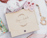 Baby Keepsake Box - Flower Wreath - DUSKY LARK